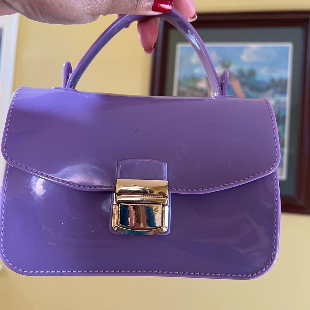 Glossy PVC Lavender Women's Handbag